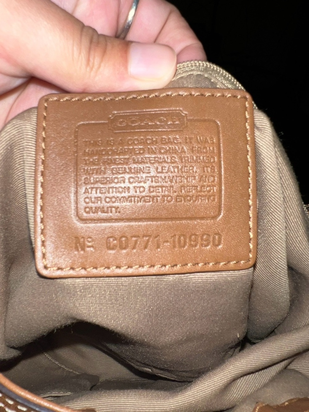 Coach Khaki Signature Canvas Hobo with Saddle Trim - Picture 4 of 6